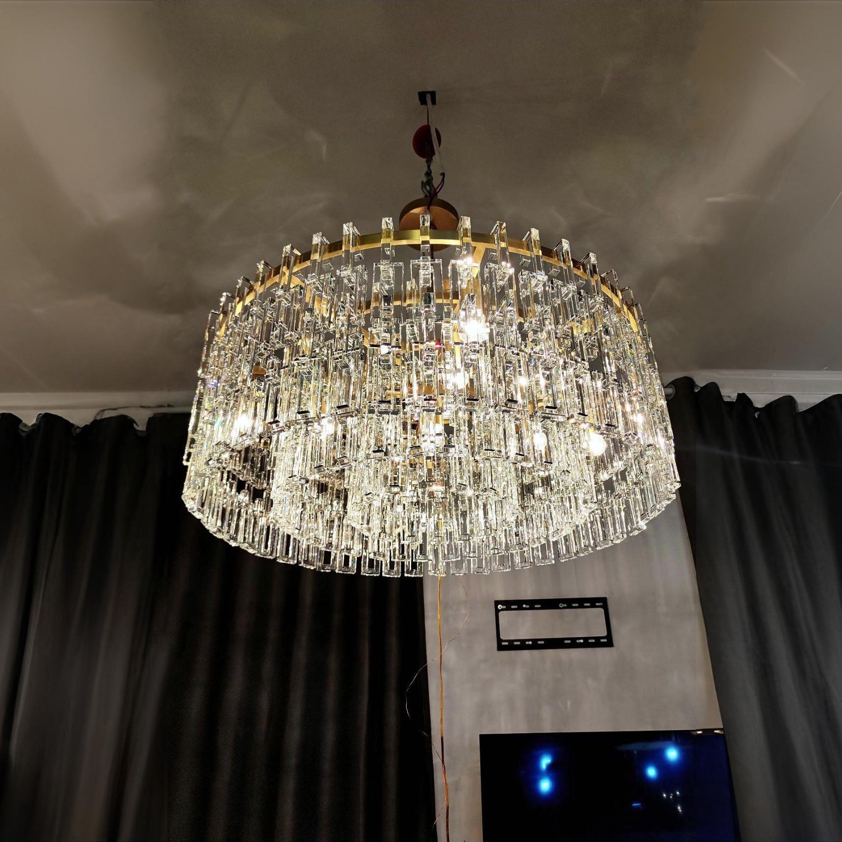 Virelle 36 Inch Chain Crystal Round Chandelier