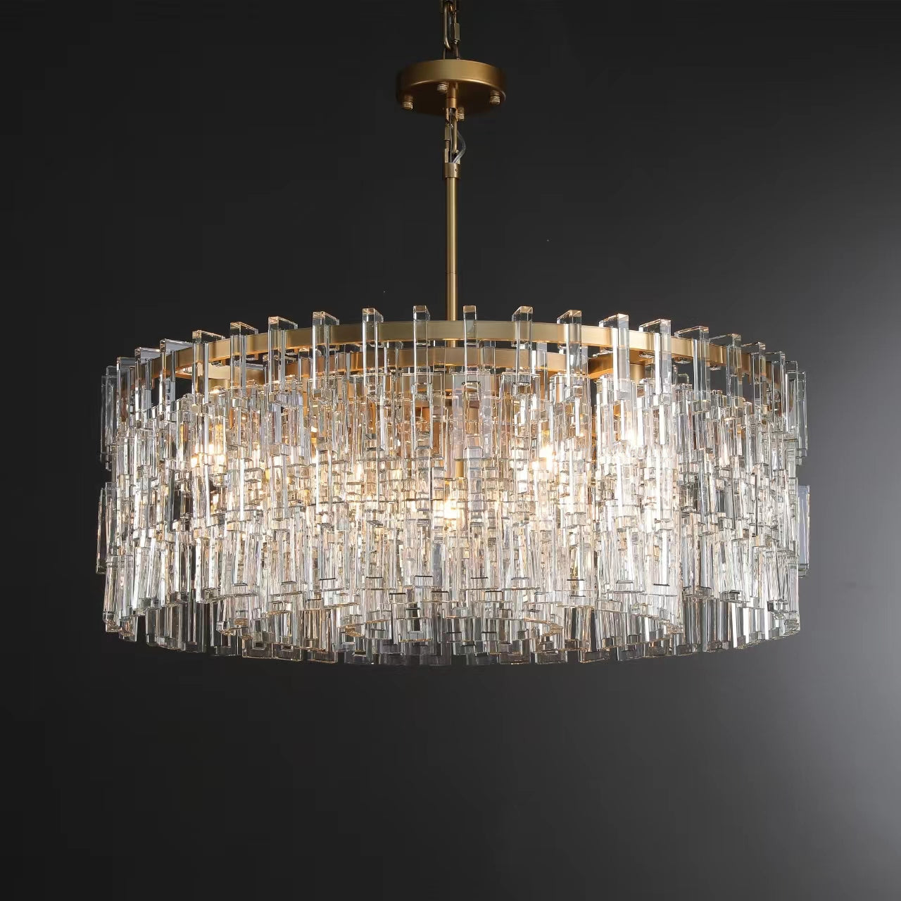Virelle 36 Inch Chain Crystal Round Chandelier