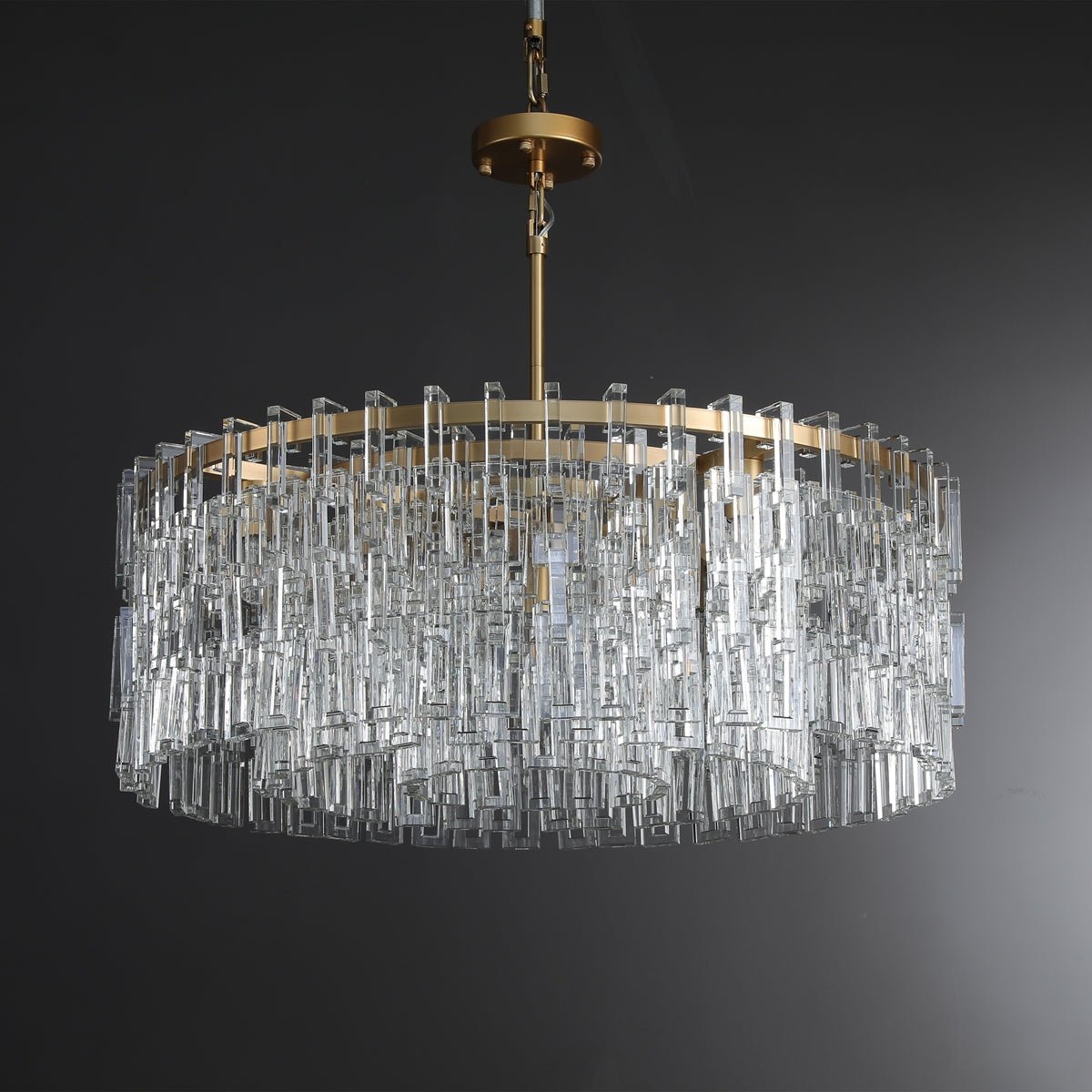 Virelle 36 Inch Chain Crystal Round Chandelier