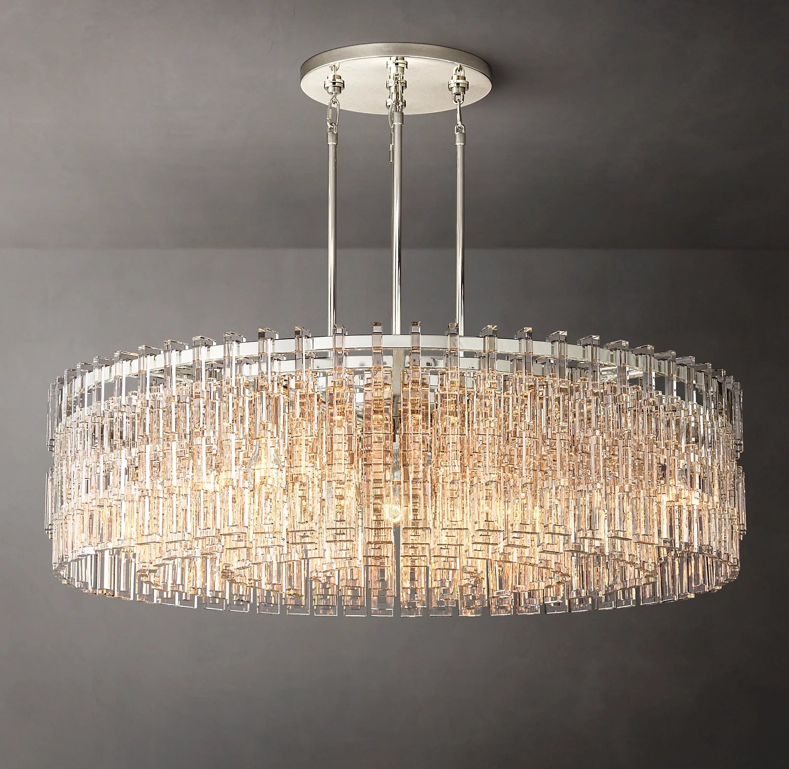 Virelle 48 Inch Chain Crystal Round Chandelier