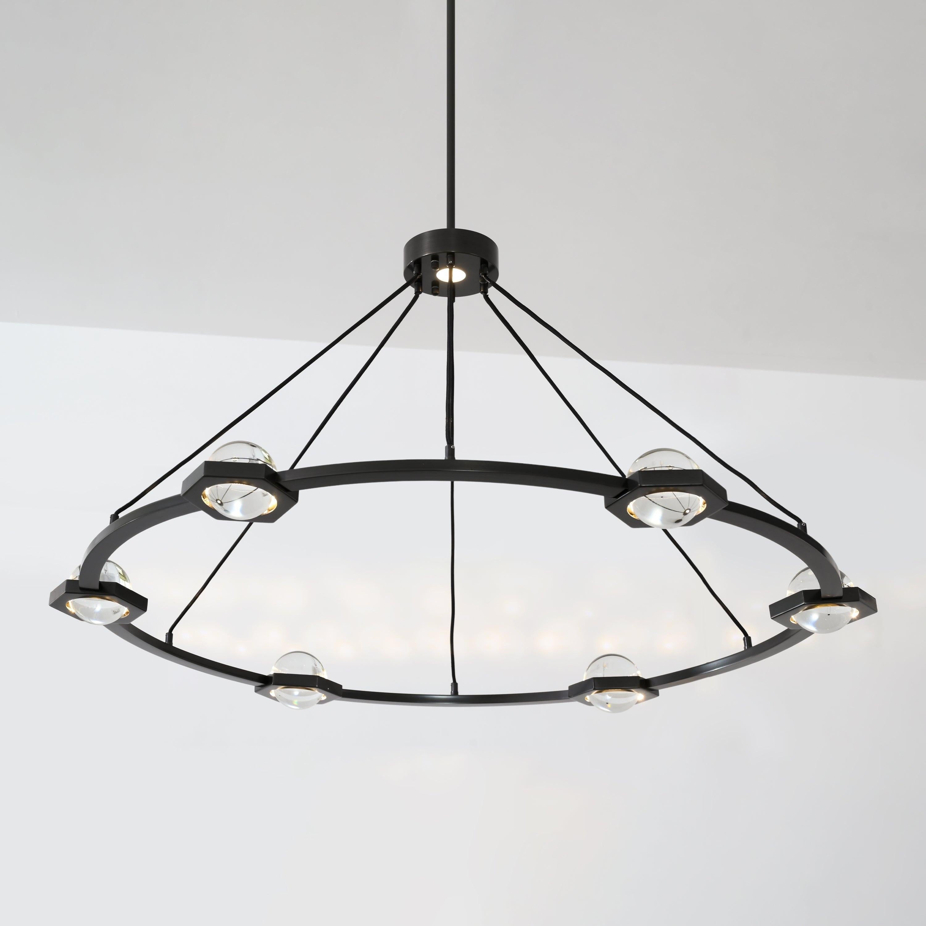 Caldris 48 Inch Globe Crystal Ring Chandelier