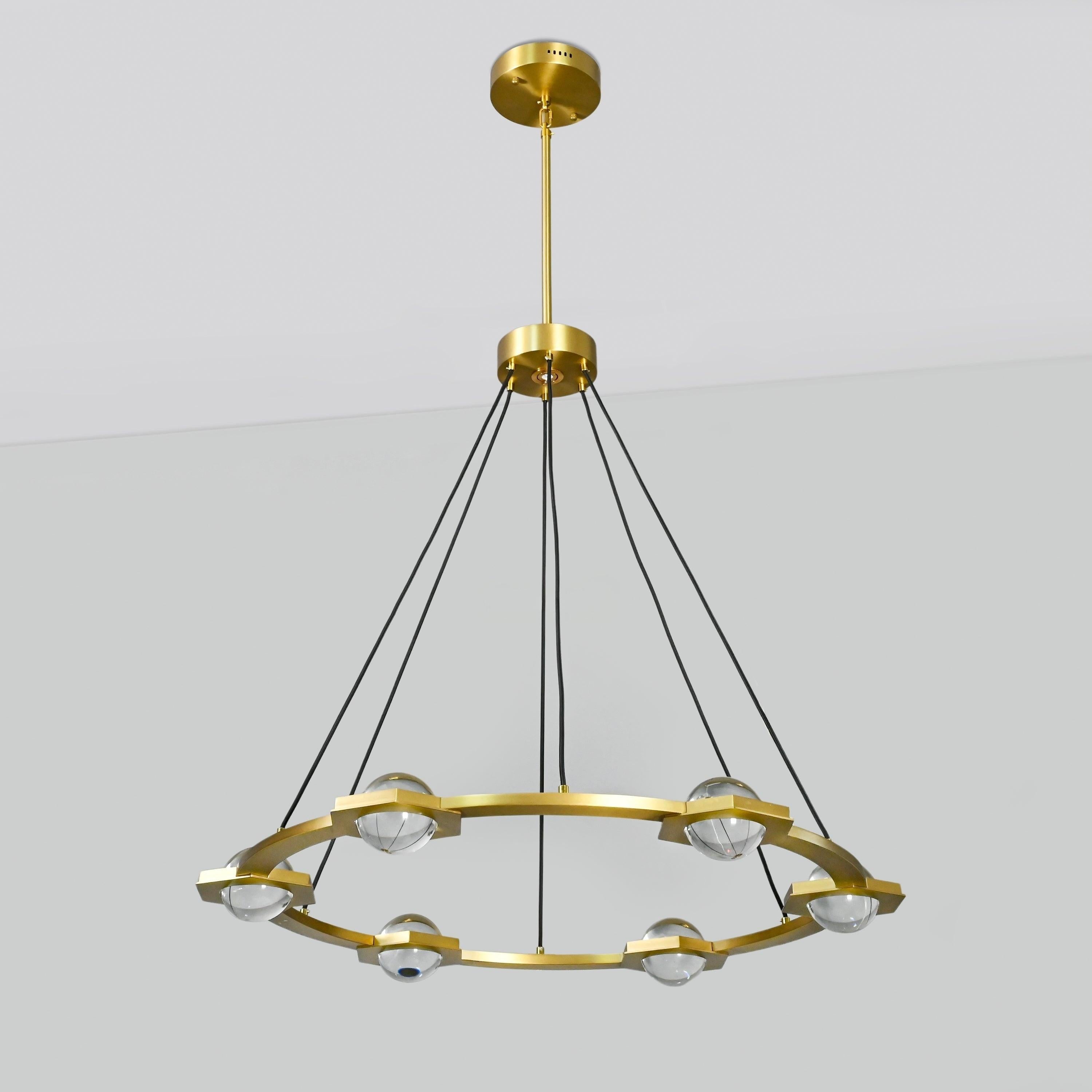 Caldris 36 Inch Globe Crystal Ring Chandelier