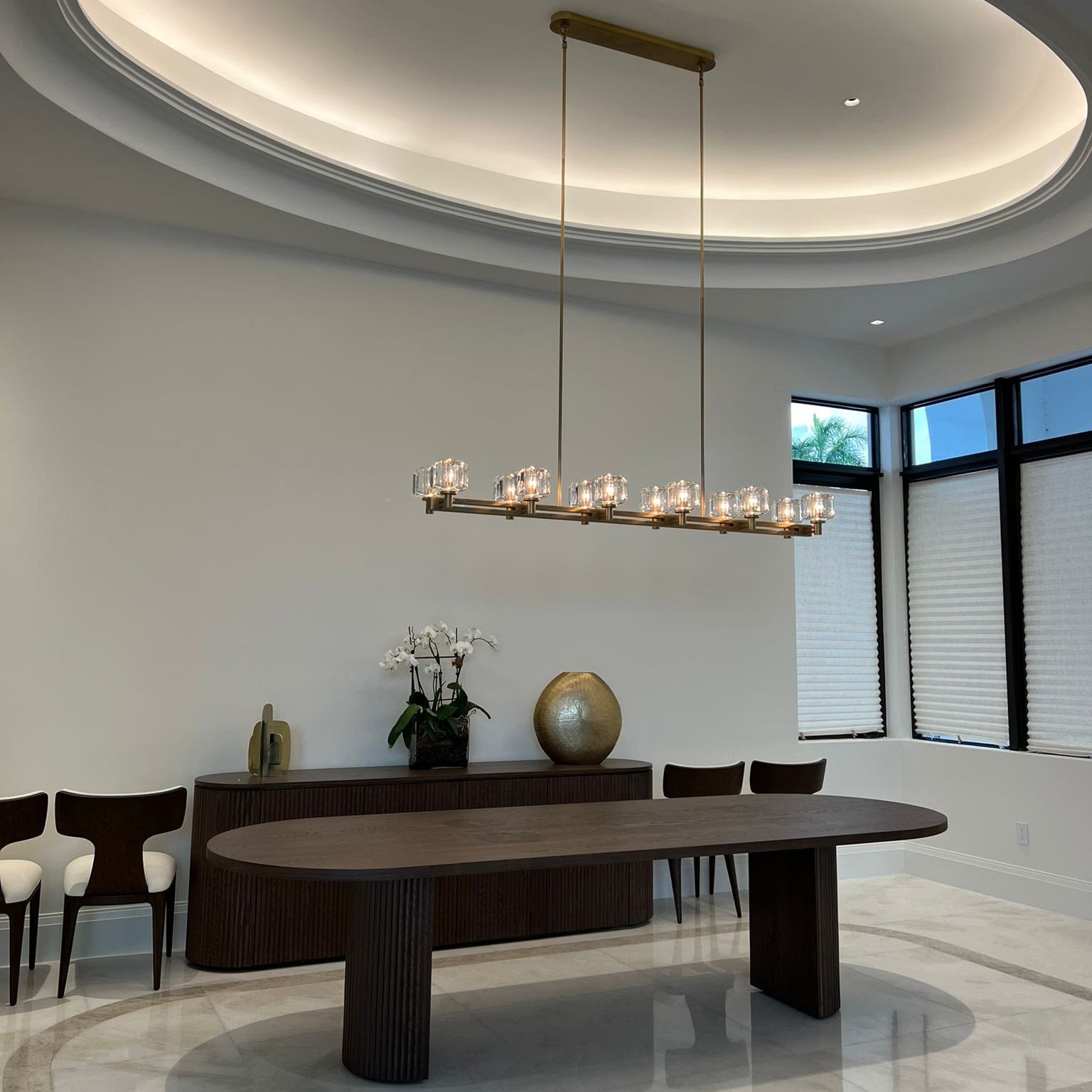 Ardorin 72 Inch Double Linear Candle Crystal Chandelier