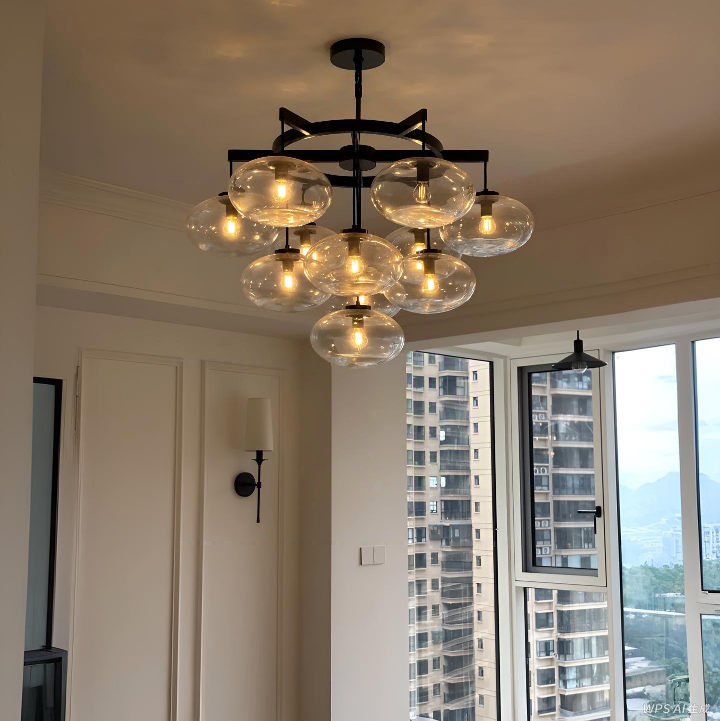 Velmora 36 Inch Clear Glass Bubble Chandelier