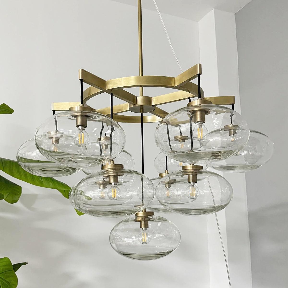 Velmora 36 Inch Clear Glass Bubble Chandelier