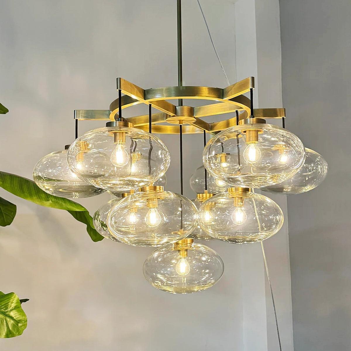 Velmora 36 Inch Clear Glass Bubble Chandelier