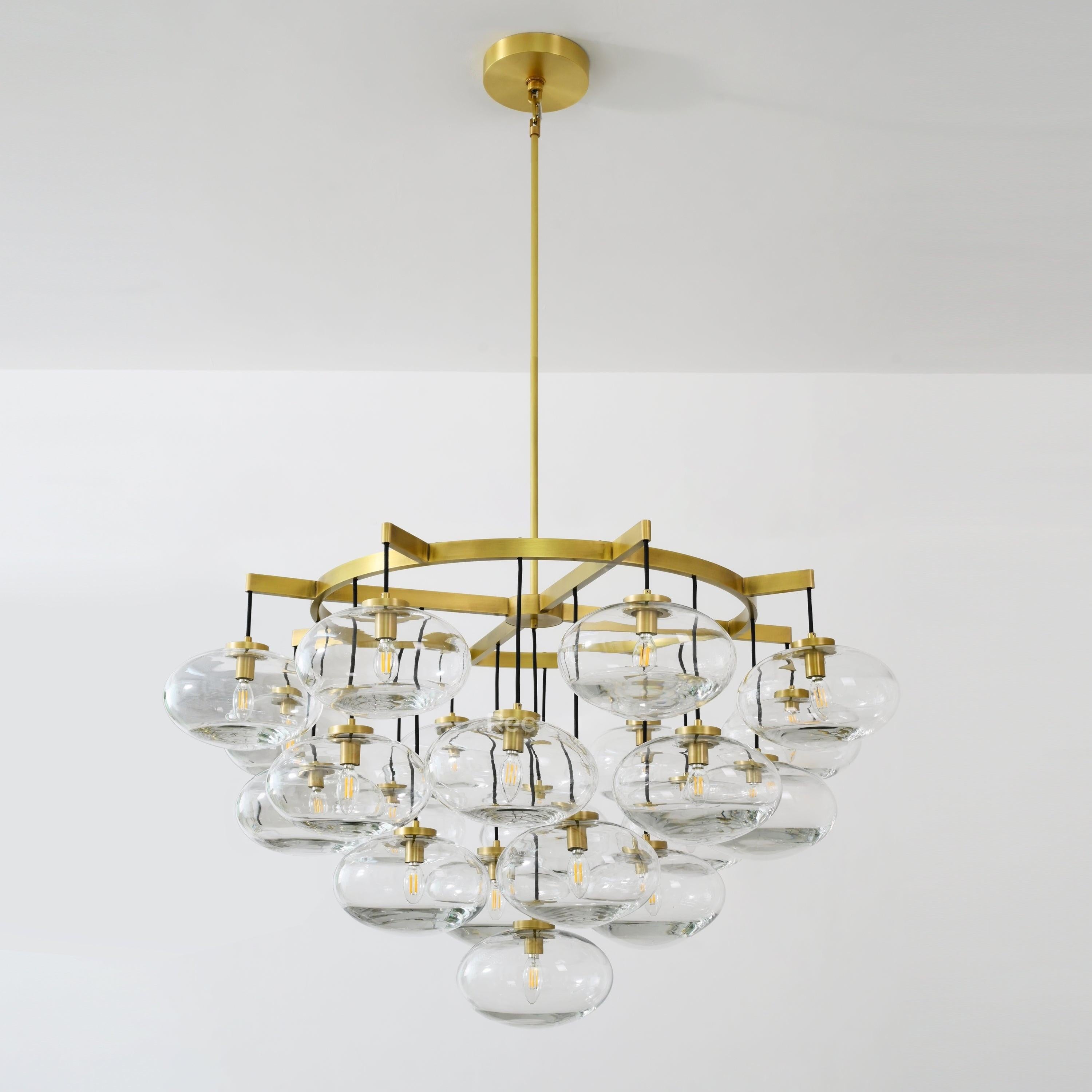 Velmora 48 Inch Clear Glass Bubble Chandelier