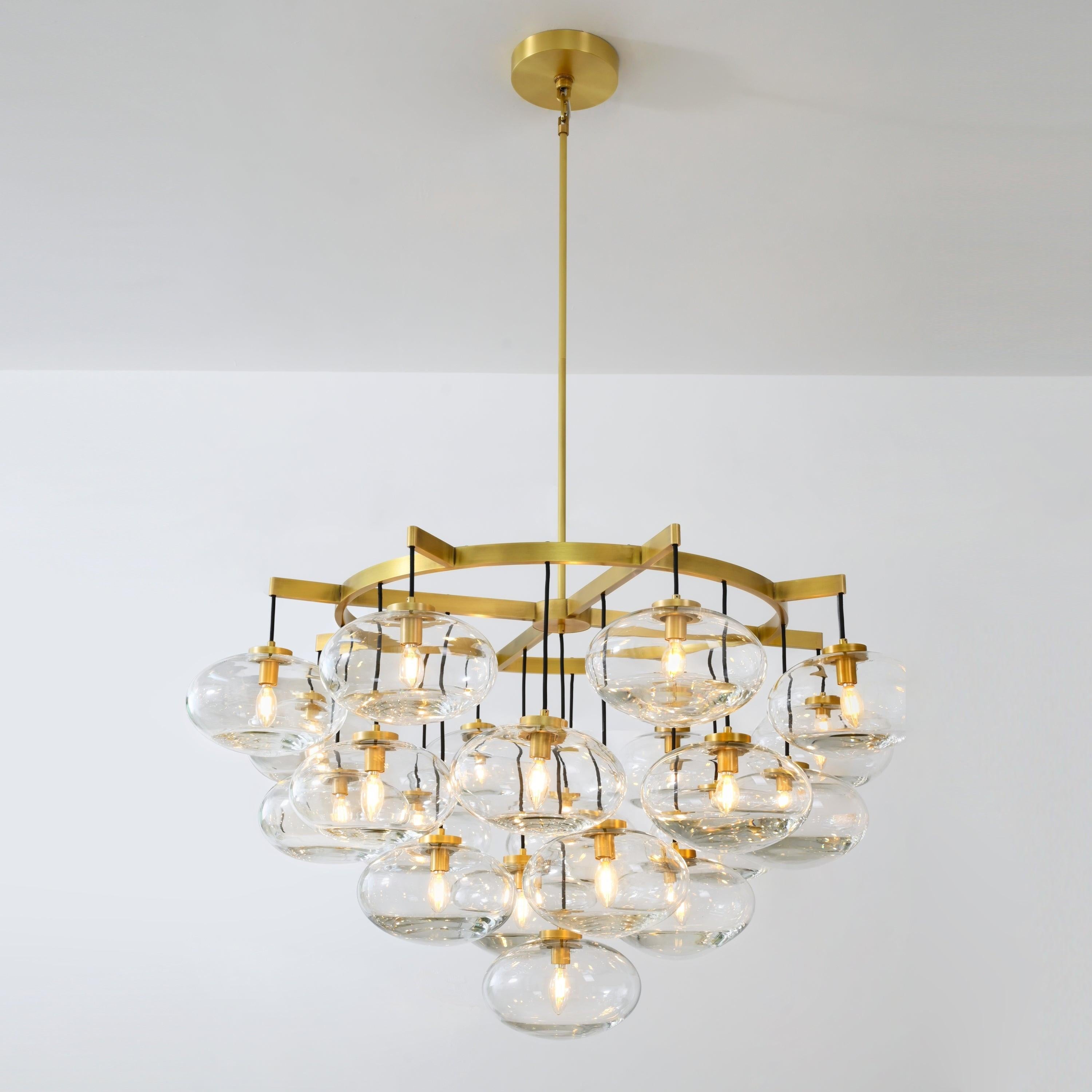 Velmora 48 Inch Clear Glass Bubble Chandelier