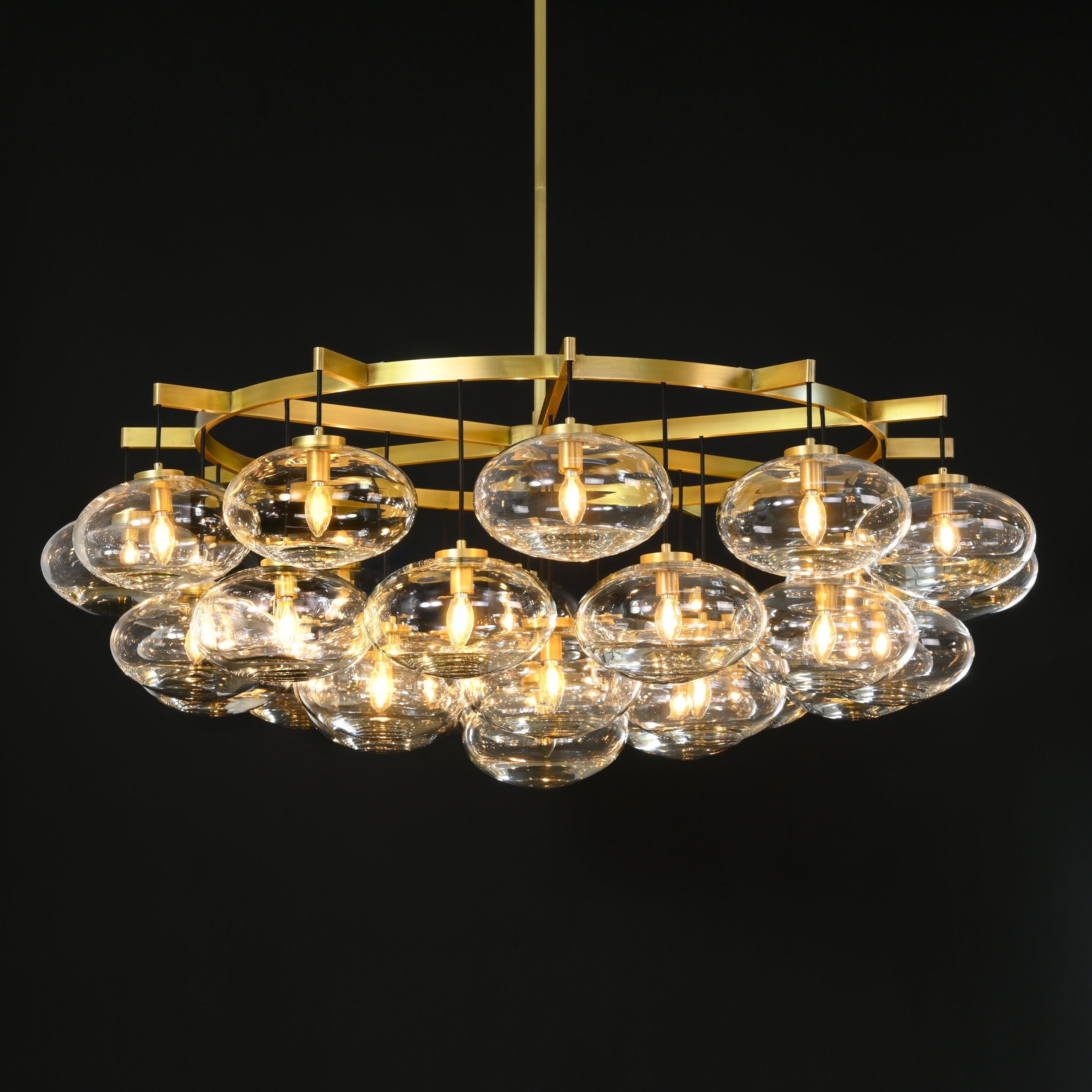 Velmora 60 Inch Clear Glass Bubble Chandelier
