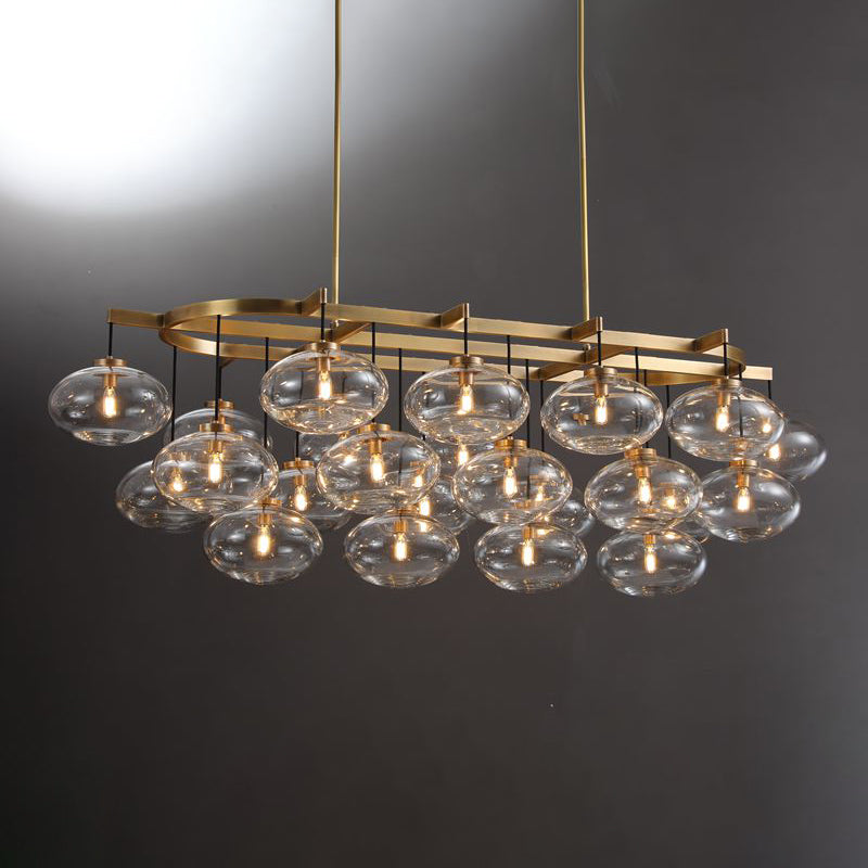 Velmora 72 Inch Clear Glass Bubble Oval Chandelier