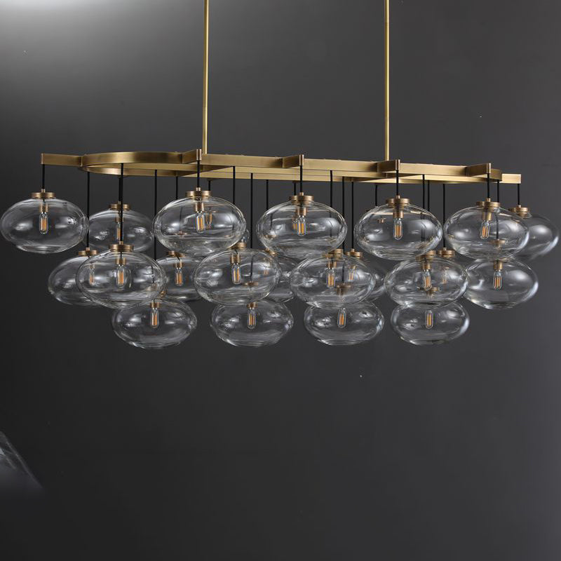 Velmora 72 Inch Clear Glass Bubble Oval Chandelier