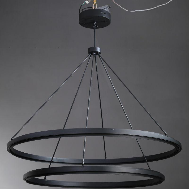 Kinght 60 Inch Forged Iron Two-Tier Ring LED Chandelier