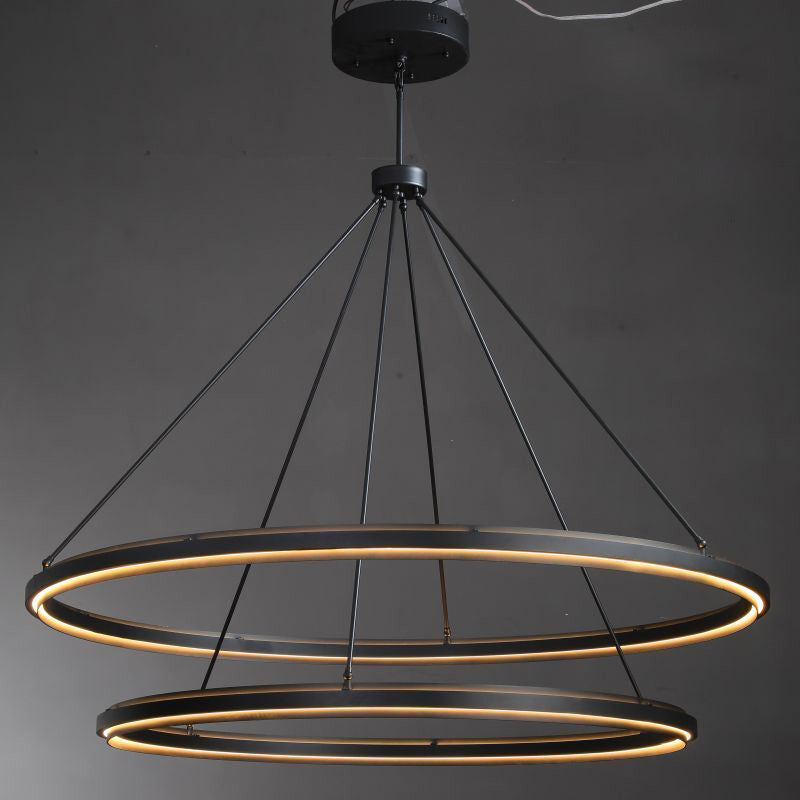 Kinght 60 Inch Forged Iron Two-Tier Ring LED Chandelier