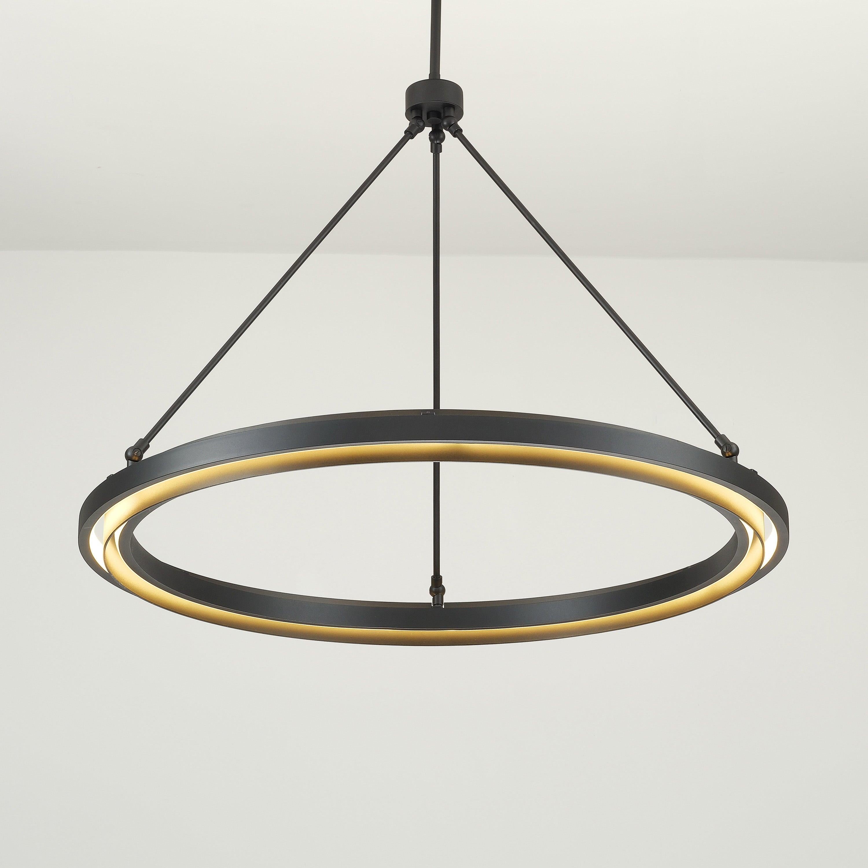 Knight 36 Inch Forged Iron Ring LED Chandelier