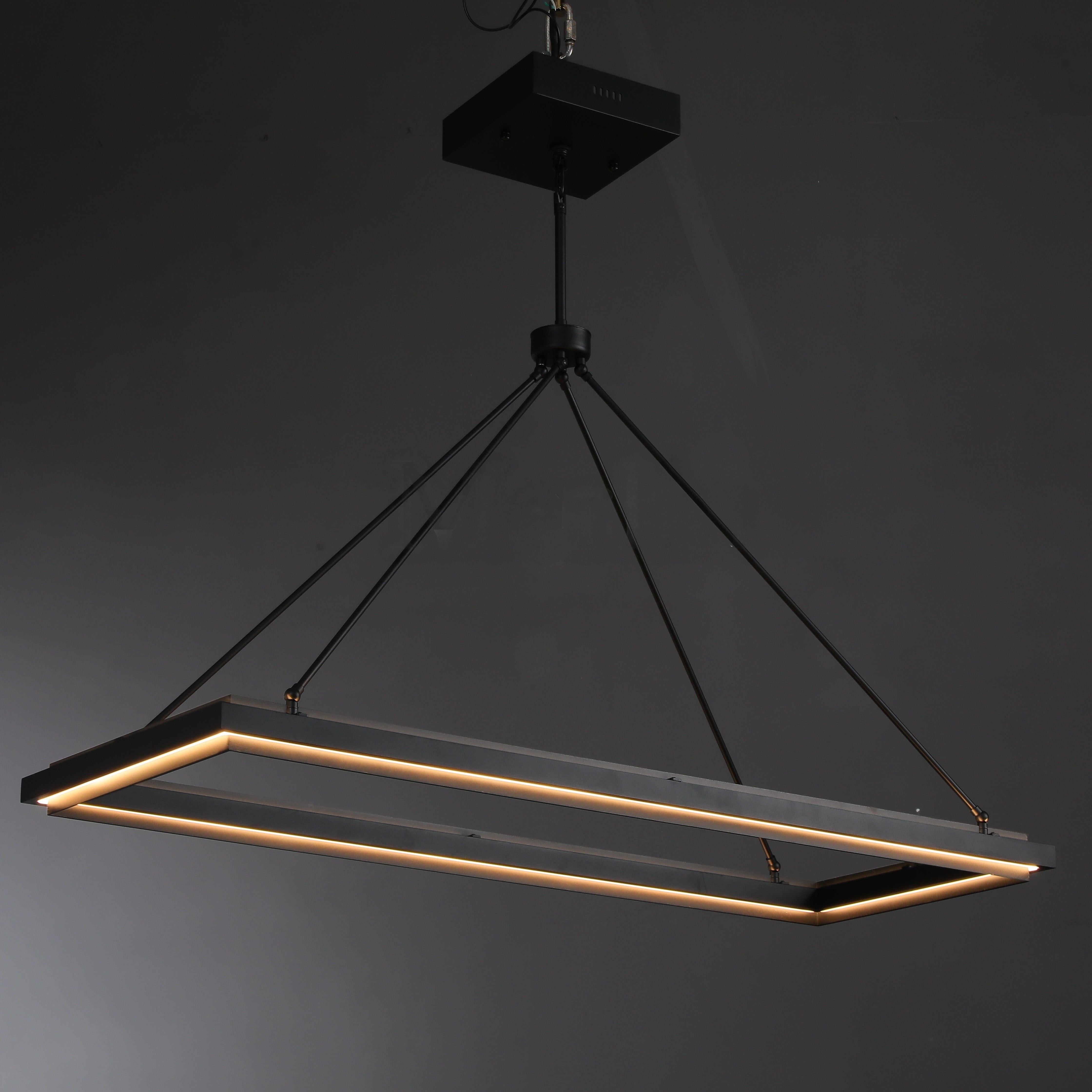 Kinght 48 Inch Forged Iron Rectangular LED Chandelier