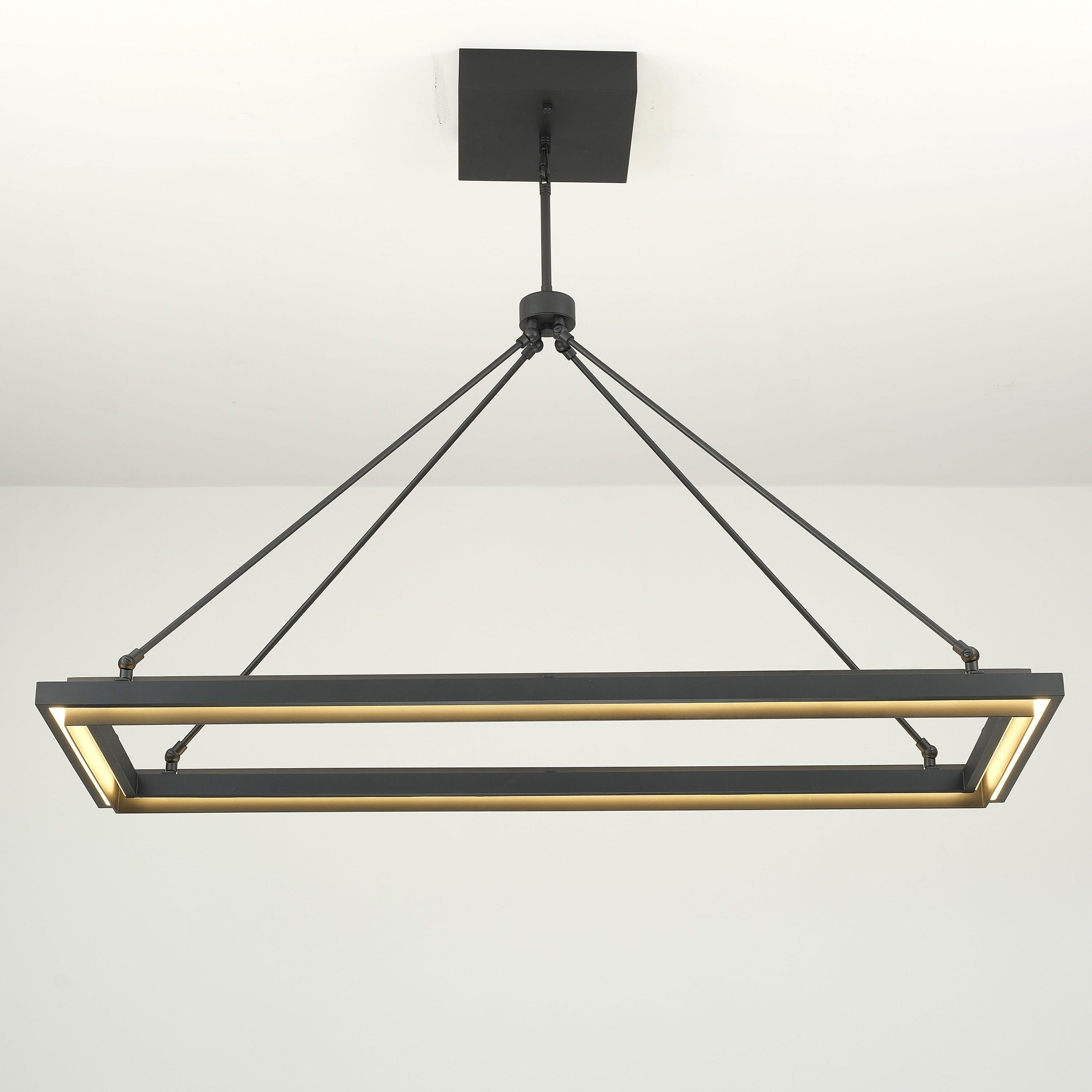 Kinght 48 Inch Forged Iron Rectangular LED Chandelier