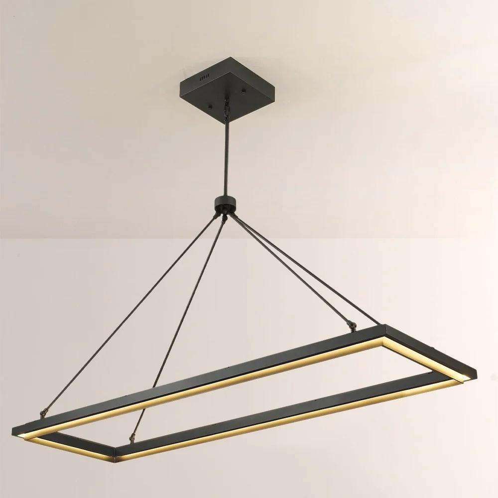 Knight 62 Inch Forged Iron Rectangular LED Chandelier