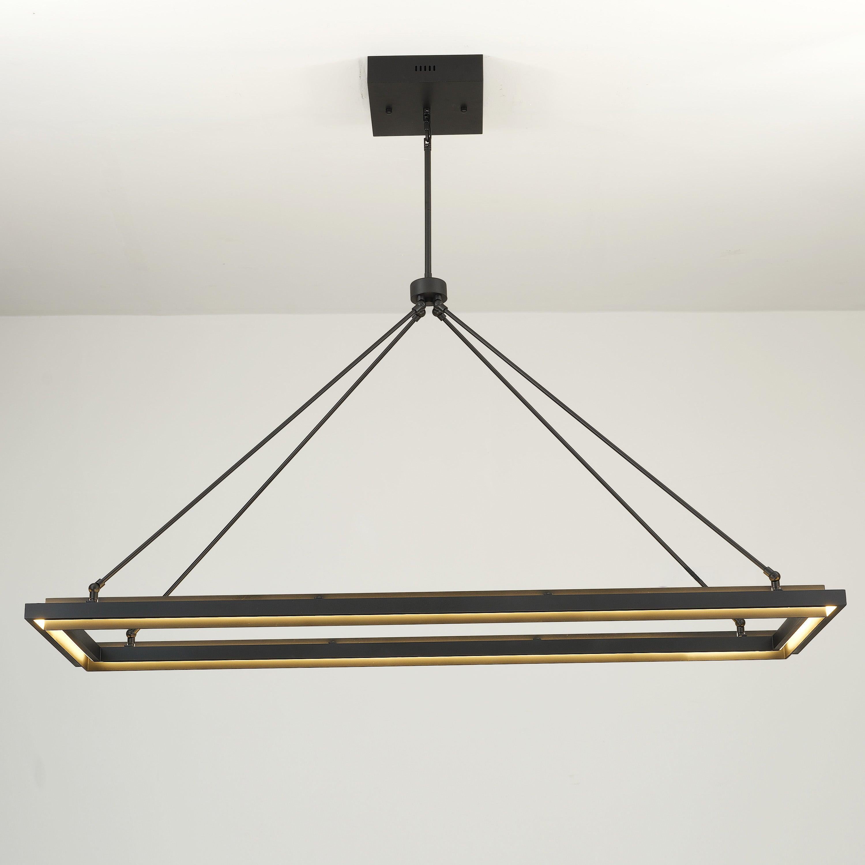 Kinght 62 Inch Forged Iron Rectangular LED Chandelier