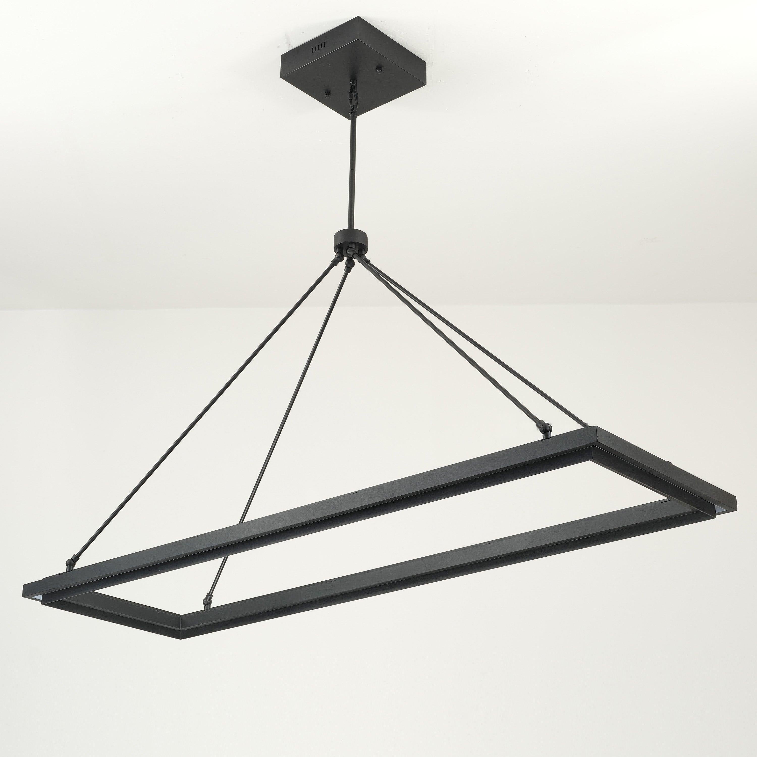 Kinght 62 Inch Forged Iron Rectangular LED Chandelier