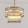 Santa 37 Inch Ribbed Glass Two-Tier Chandelier