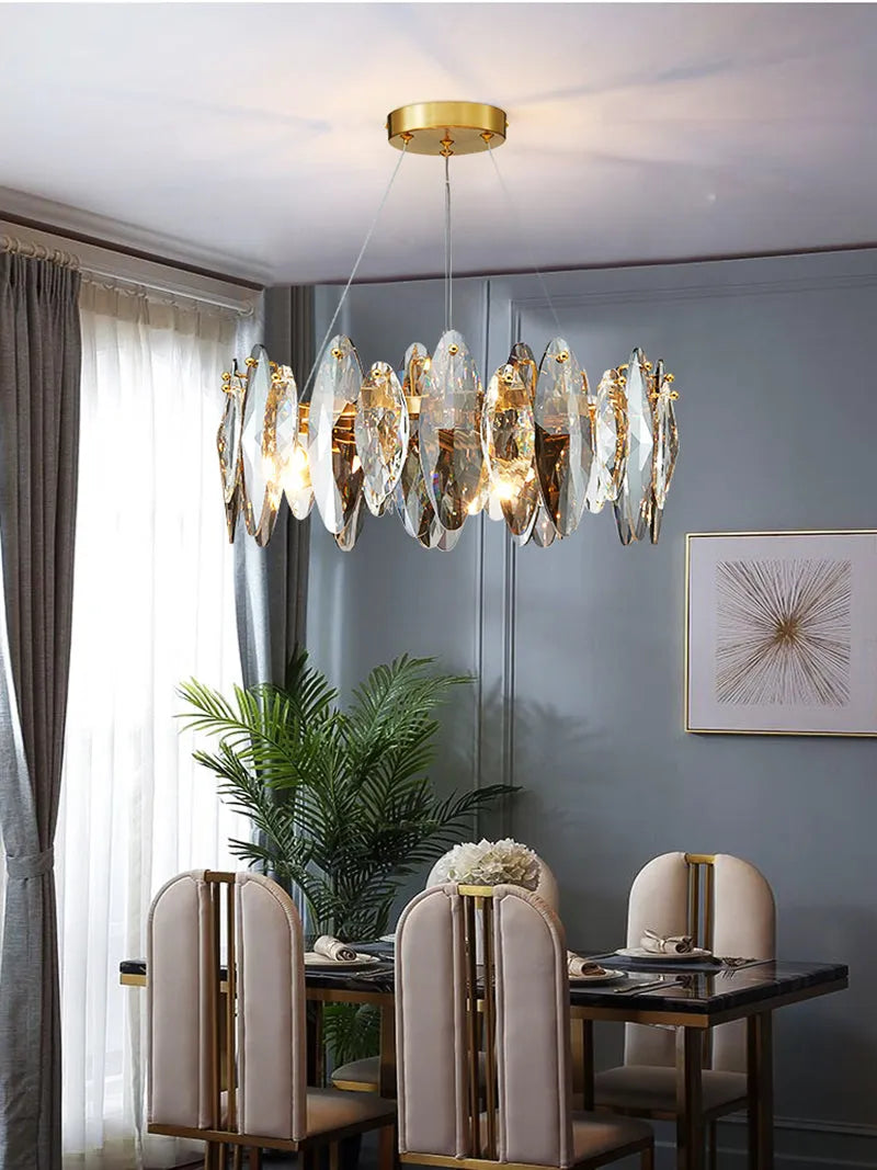 Multi-Sided Crystal Round Chandelier