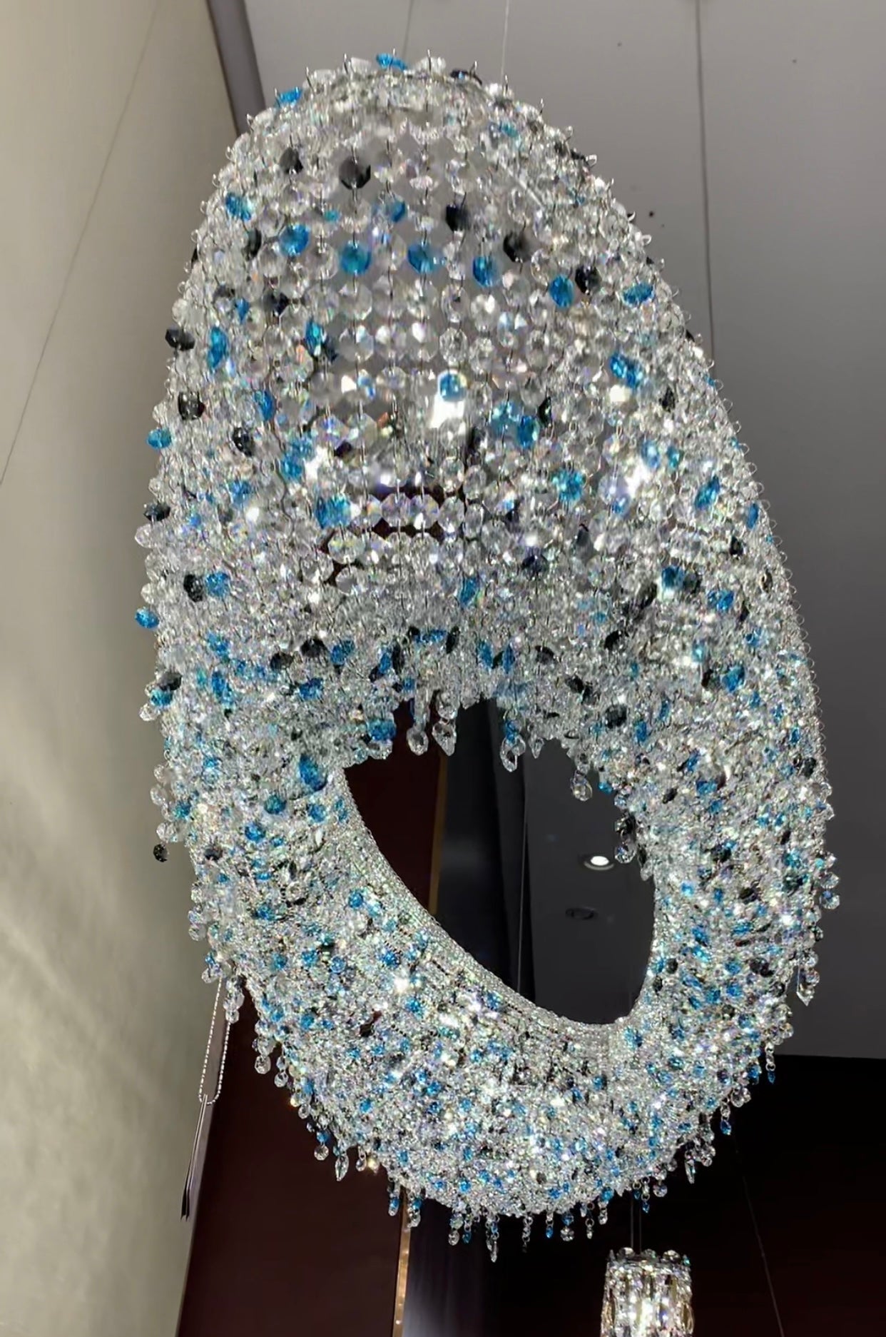Unique Foyer Crystal Chandelier Luxury Hallway Ceiling Lamp Living Room Hanging Light Decor for Entryway-MEET LIGHTING