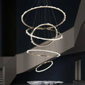 Rose Rock Crystal Multi-rings Chandelier Modern Chandelier Staircase-MEET LIGHTING