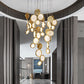 Modern Copper LED Circular Luxury Light Fixture. Staircase Chandelier  Kevin Studio   