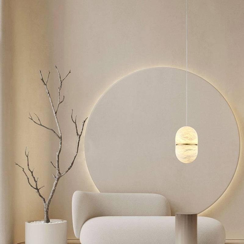 Alabaster Oval Pendant Light