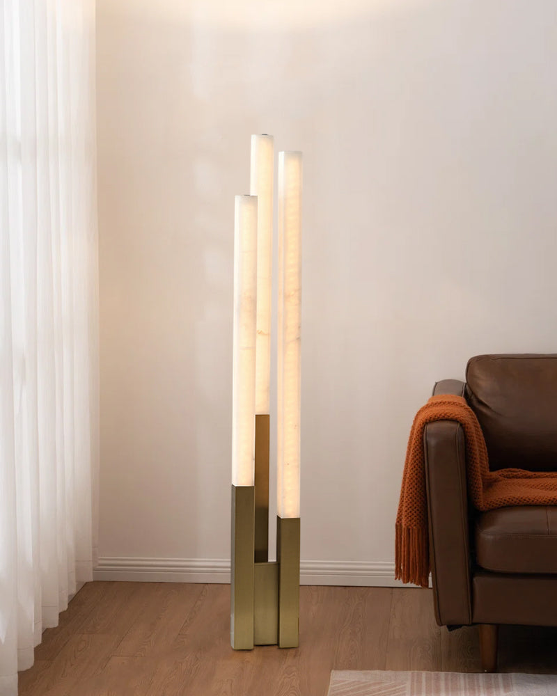 Modern Soft Glow LED Alabaster High Standing Floor Lamp by Meetlighting