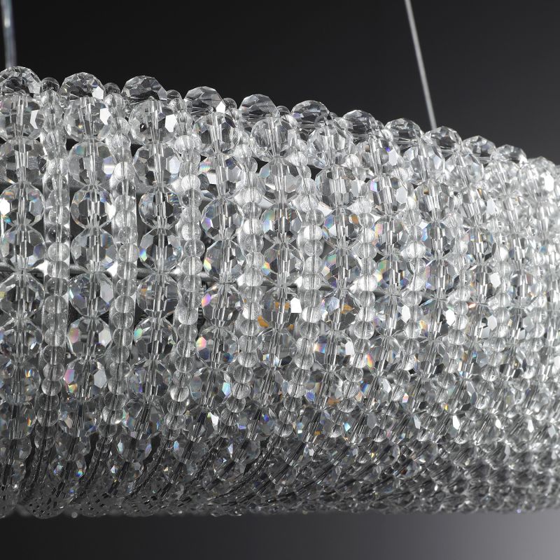 Halo Crystal Round LED Chandelier 32" - thebelacan