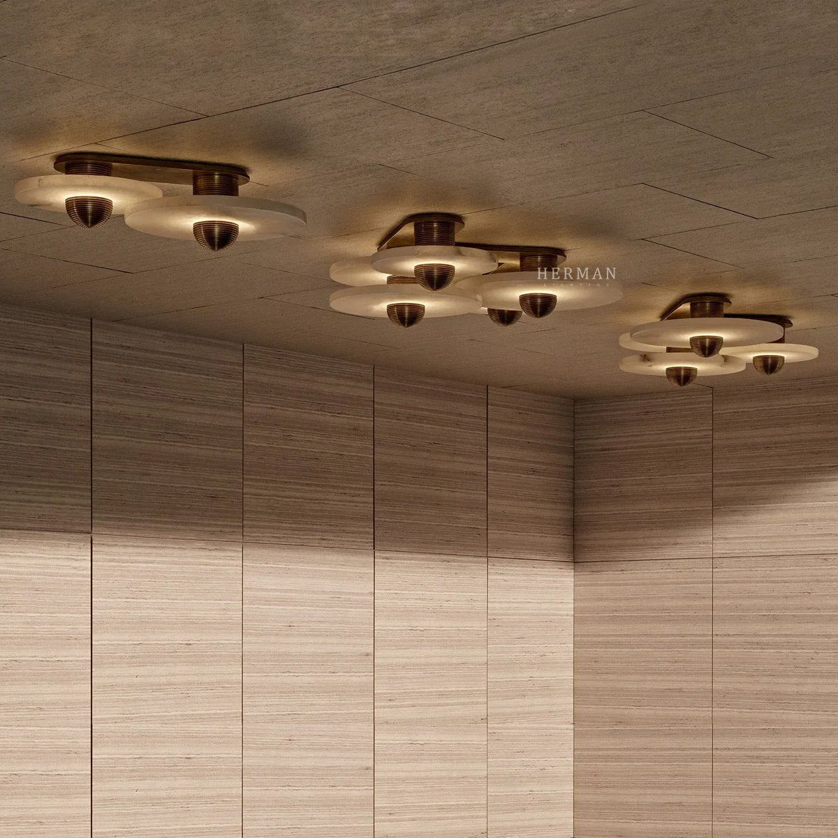 Median Alabaster Flush mount - 4 Surface by Meetlighting