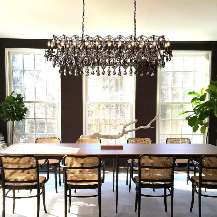 Rococo Crystal Linear Chandelier