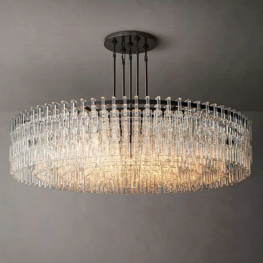 Mariogold Multi-Tier Crystal Chain Round Chandelier 60"
