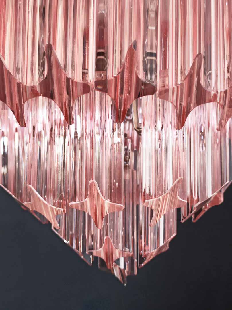 Murano Chandelier – 112 prisms – Pink