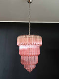 Murano Glass Chandelier - 112 prisms - Pink