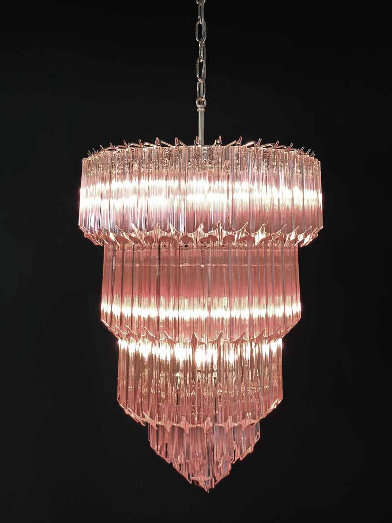 Murano Chandelier – 112 prisms – Pink