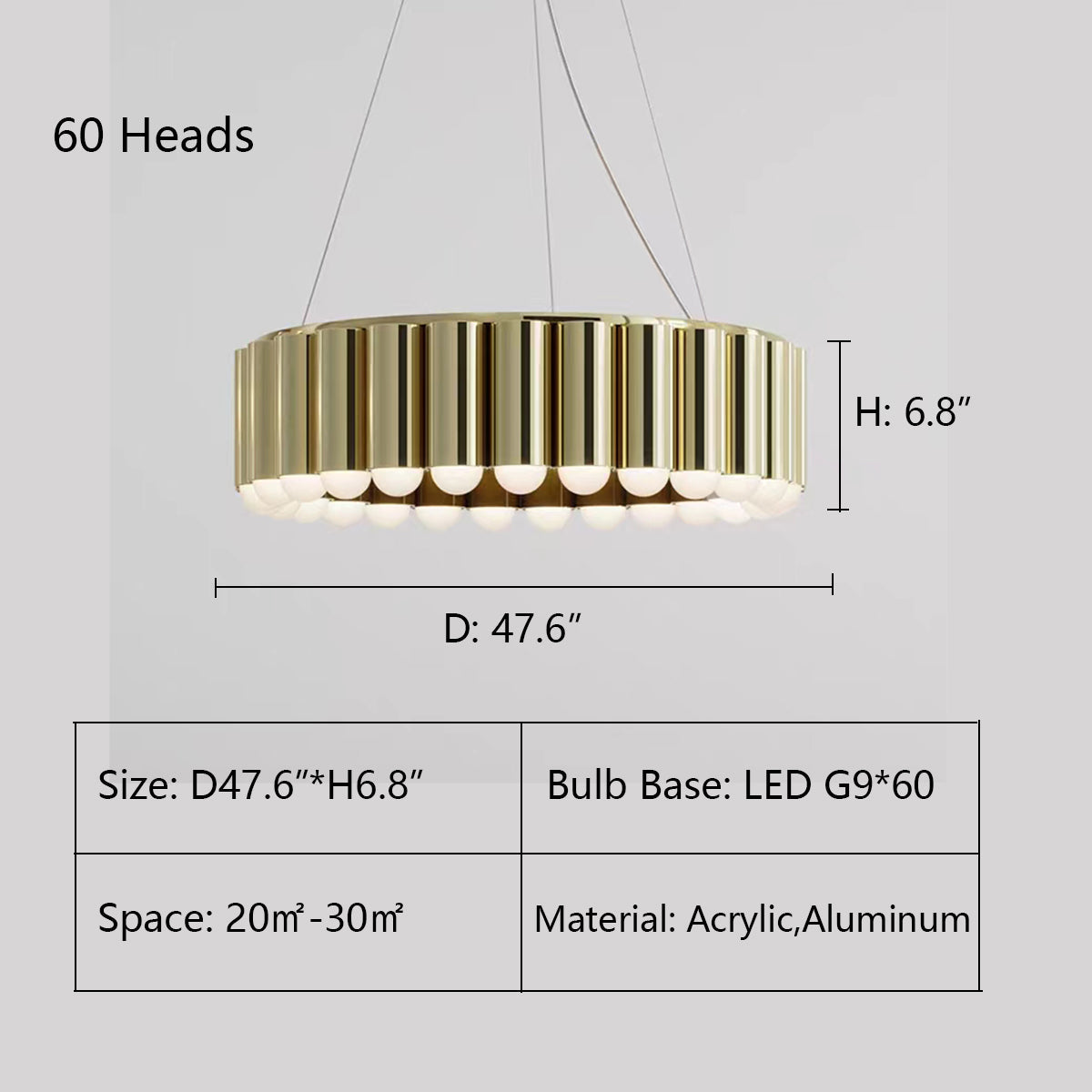 Designer Model Oversized Multi-head Round Chandelier for Living/Dining Room/Bedroom-MEET LIGHTING