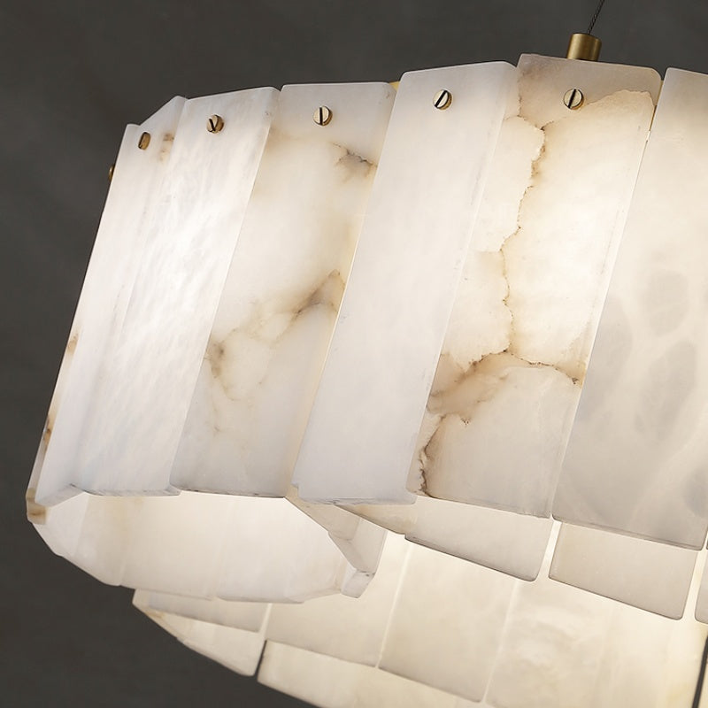 Alabaster Brass Flushmount Ceiling Lamps Chandelier Light