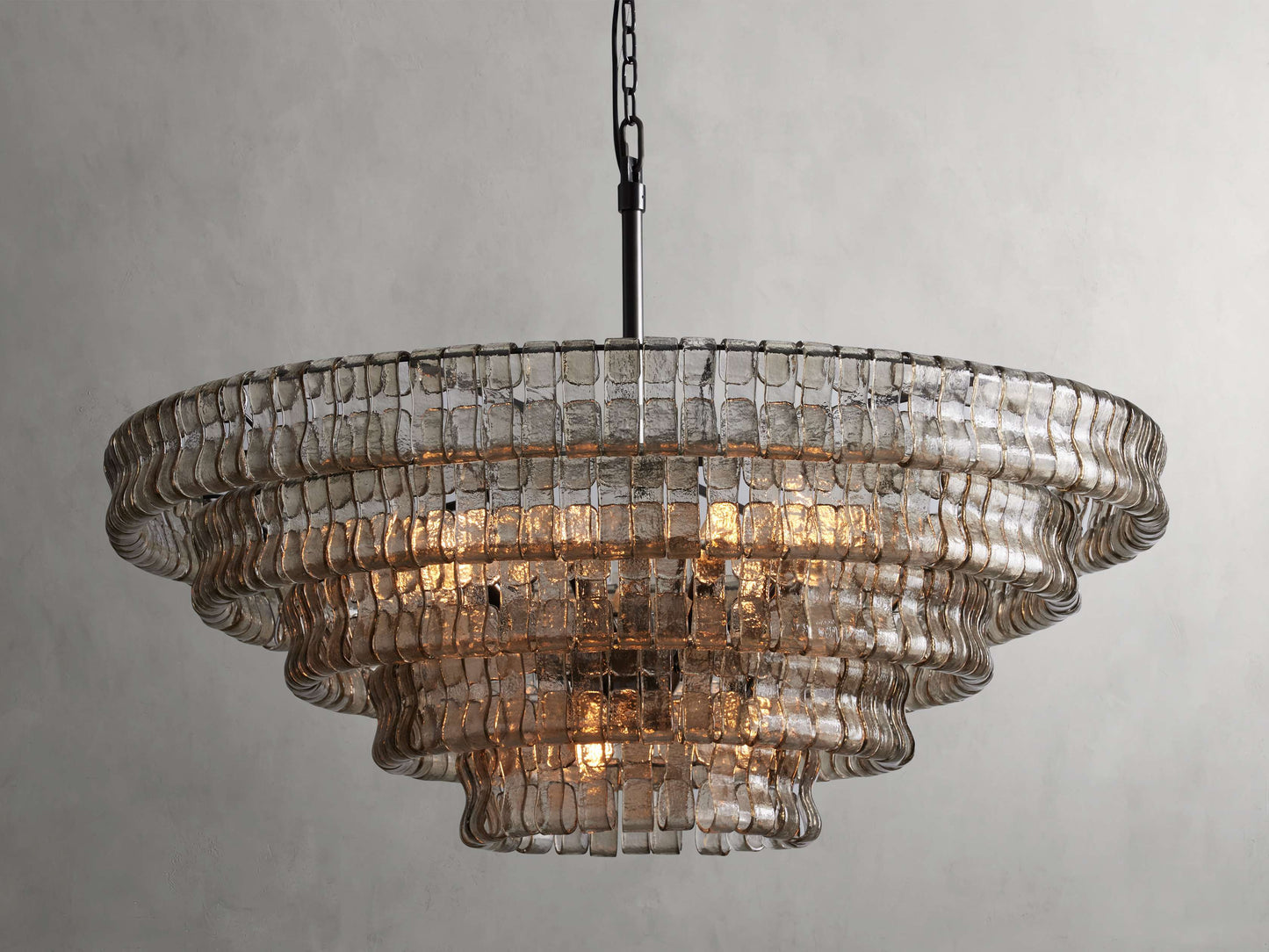 Art Glass Ghiaccio Round Chandelier 36" 48" 60"