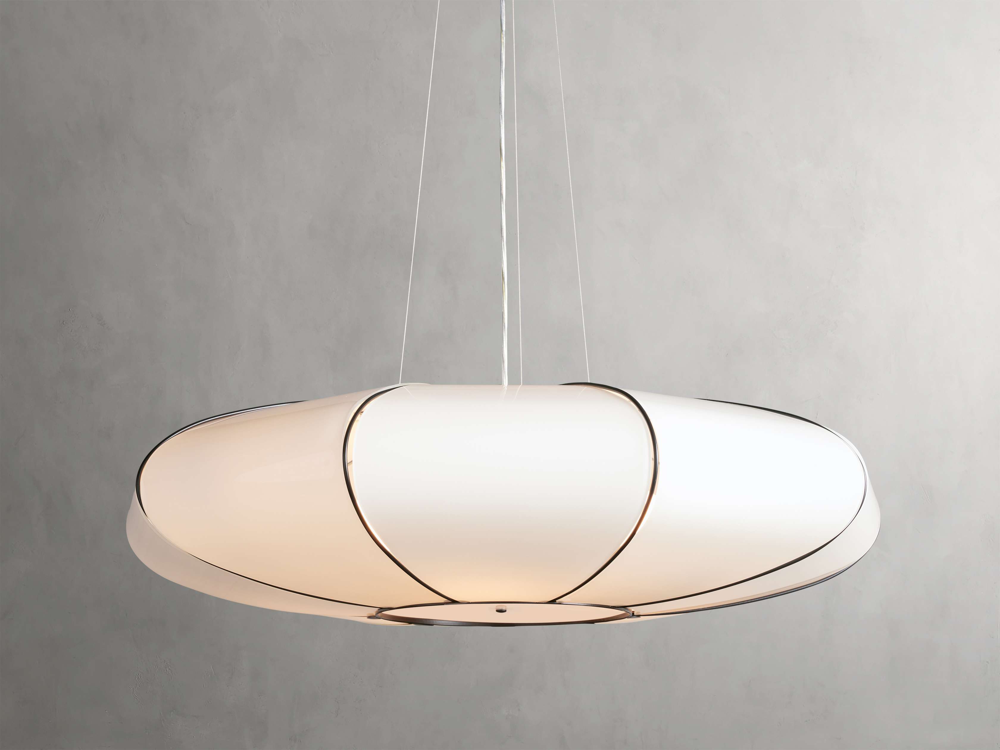 Nuvola White Milk Glass Chandelier 30''D