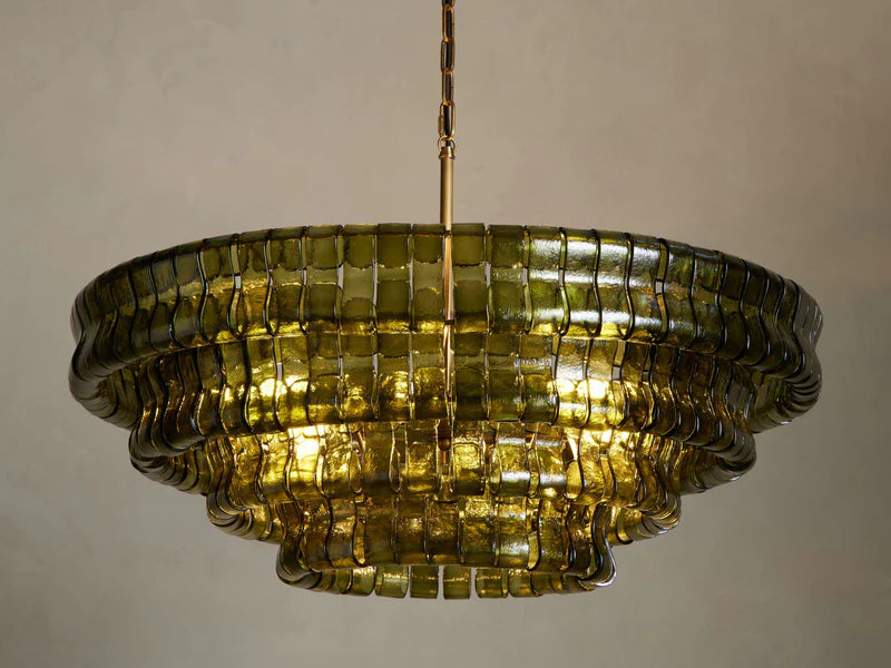 Art Glass Ghiaccio Round Chandelier 36" 48" 60"