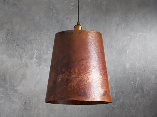 Recycled Metal 15" Tapered Pendant in Copper