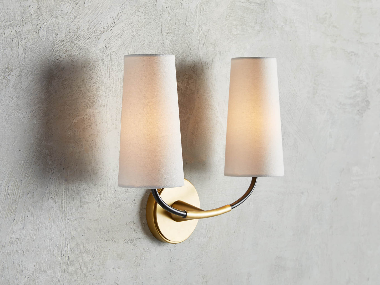 Lennon 2-Light Wall Sconce with White Shades