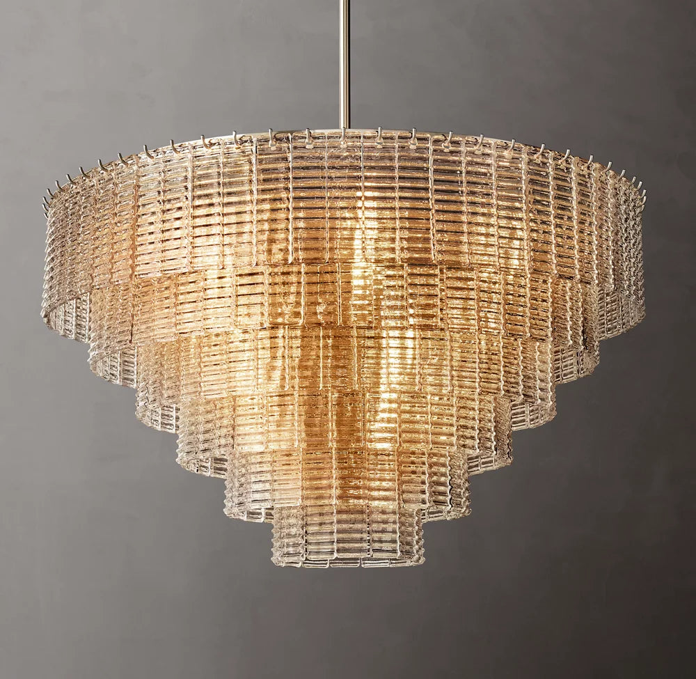Siren ROUND GLASS  CLEAR CHANDELIER 41" 36''