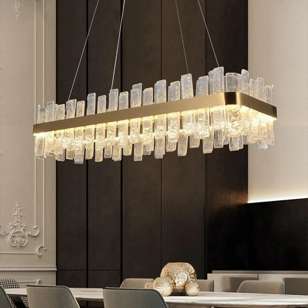 Flake Crystal Rectangle Chandelier