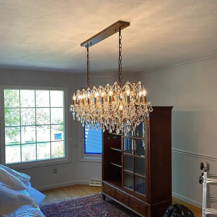 Rococo Crystal Linear Chandelier