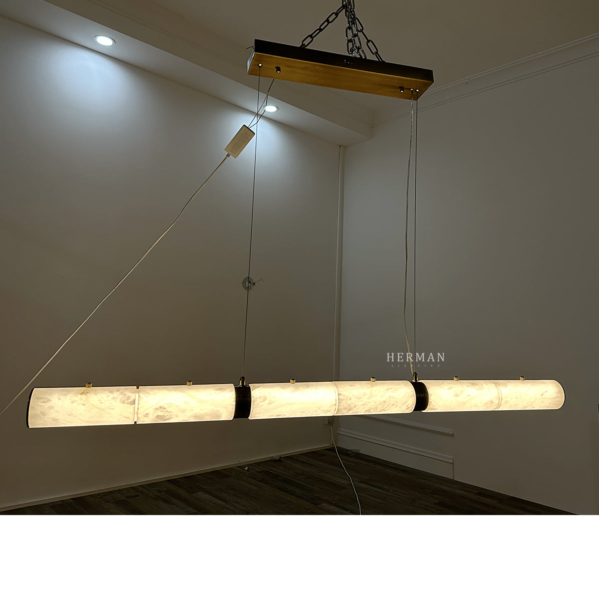 Alabaster Magnificence Art Linear Chandelier