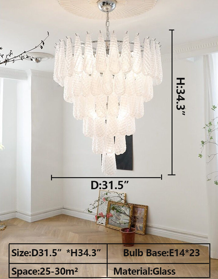 Light Luxury Multi-layered Teardrop Waterfall Chandelier for Living Room/Bedroom-MEET LIGHTING
