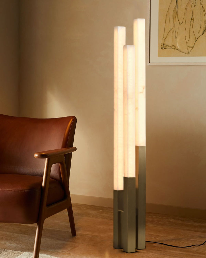 Modern Soft Glow LED Alabaster High Standing Floor Lamp by Meetlighting